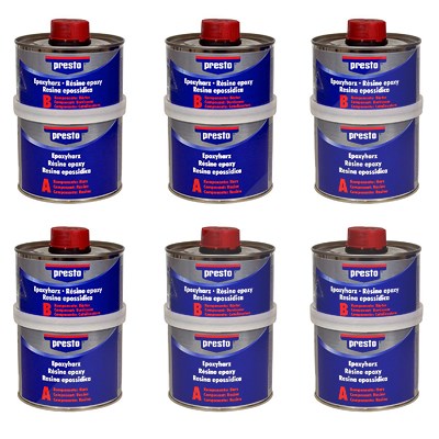 Presto 6x 500g Epoxyharz, klar mit Härter [Hersteller-Nr. 600579] von PRESTO