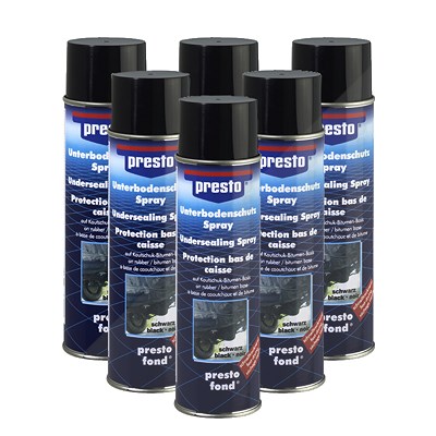 Presto 6x 500ml Unterbodenschutz Bitumen schwarz [Hersteller-Nr. 306017] von PRESTO