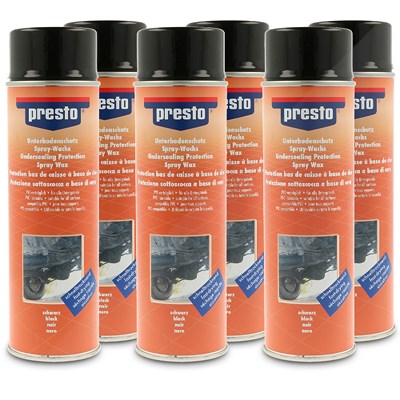 Presto 6x 500ml Unterbodenschutz auf Wachsbasis schwarz [Hersteller-Nr. 690181] von PRESTO