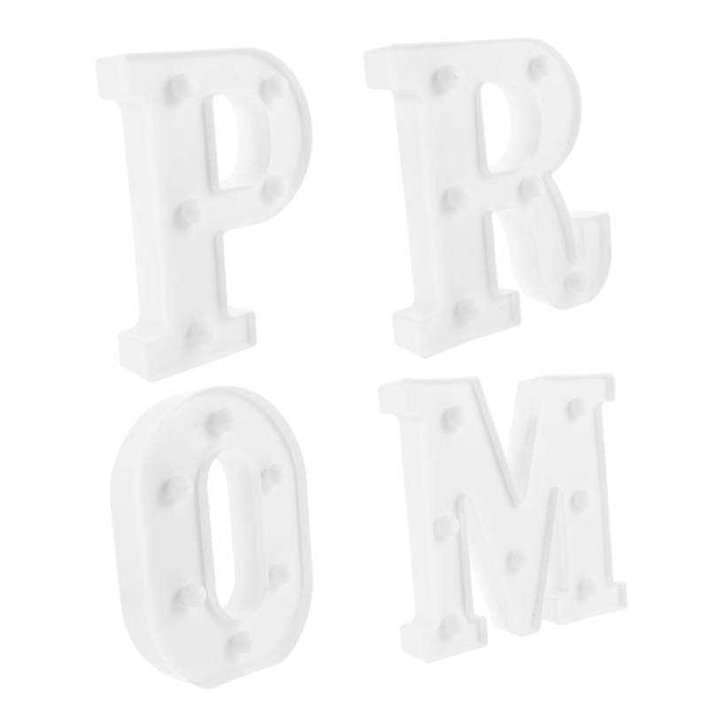 PRETYZOOM 4pcs Alphabet Brief Prom Modeling Light Festival LED Legeldekrage Fage Szene Licht Licht von PRETYZOOM