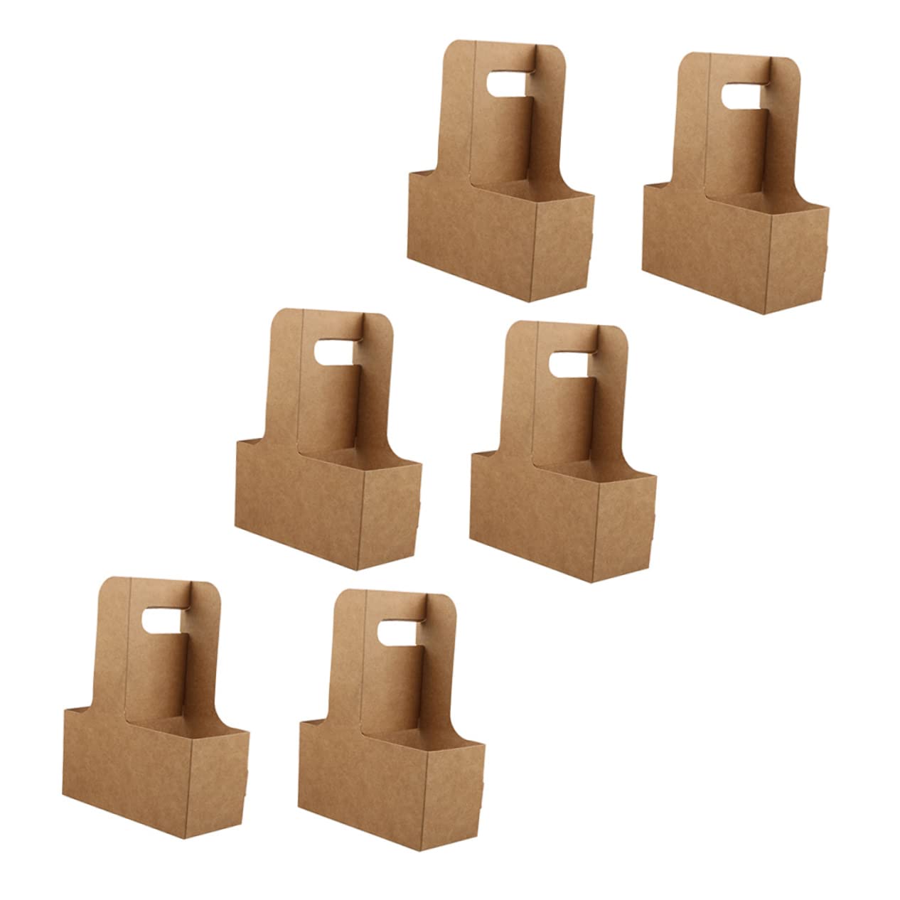 PRETYZOOM 6st Hand Becher Halter Trinkbecherträger Tasche Für Getränkebehälter Getränketräger Aus Papier Mit Griff Inhaber Eines Cafés Zum Mitnehmen Milchteeträger Kraftpapier Light Brown von PRETYZOOM