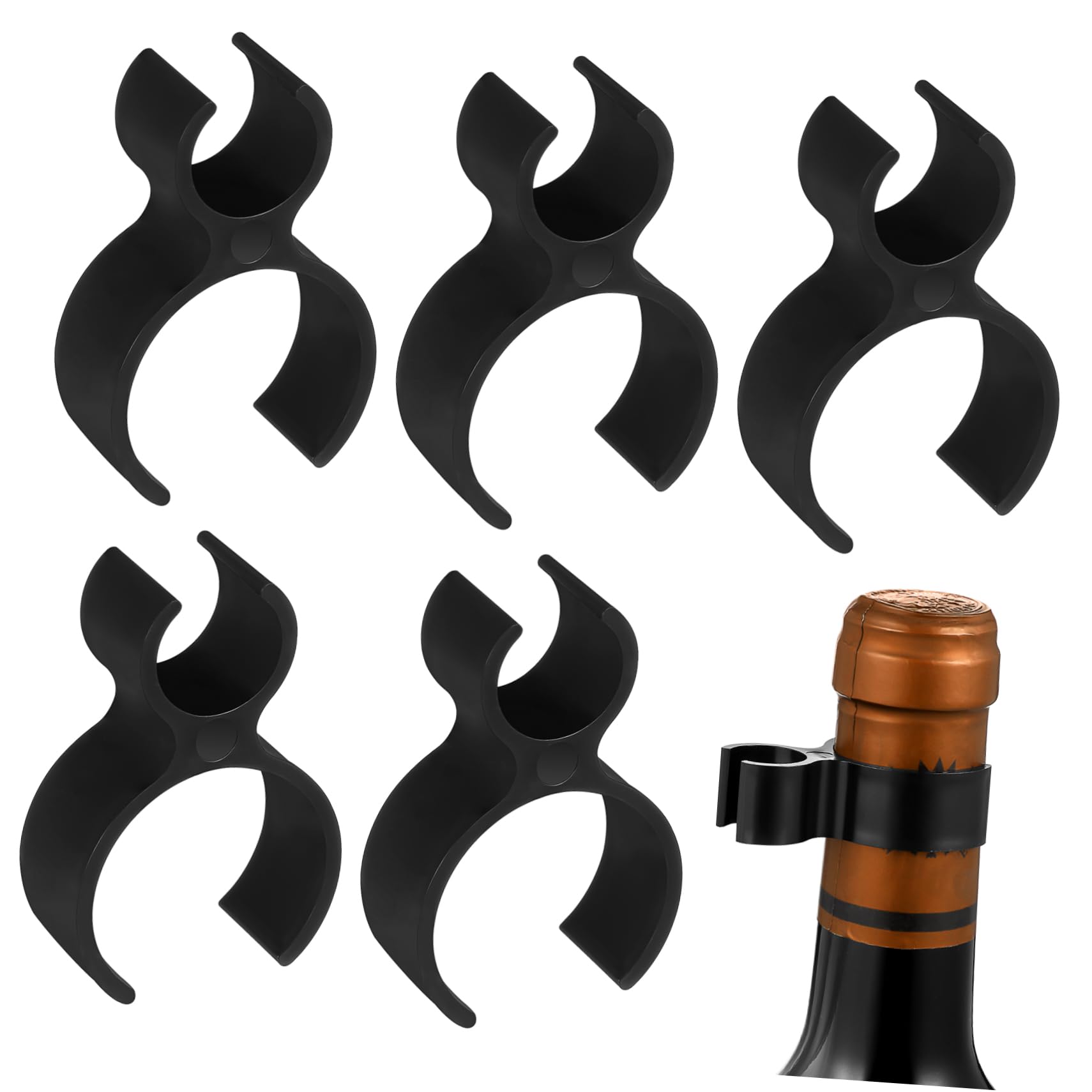 PRETYZOOM 9St Kerzen-Sicherheitsclips Weinverlängerungsclip Weinflasche Kerzenhalter-Clips Weinclip Bierflaschen Bier Flasche Sicherheitsclips aus Kunststoff Halloween-Küche Plastik Black von PRETYZOOM