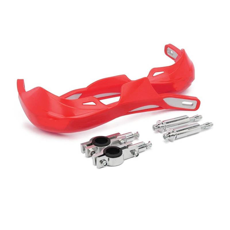 Hand Windschutz 22mm 28mm Universal Motorrad Handprotektoren Schützen Aluminium Legierung Hand Guards Pinsel Bar Für Dirt Bike Handschützer Griffschutz(Red) von PRFGSGVBV