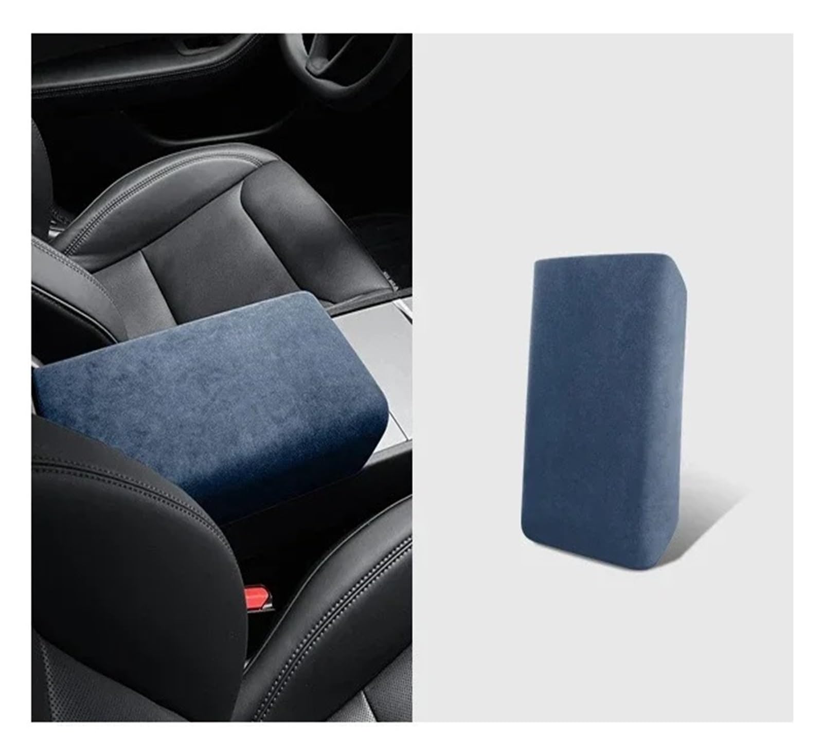 Interieur Mittelkonsole Für T&esla Für Modell 3/3+ Highland 2024 Auto Center Control Armlehne Abdeckung Wildleder Armlehne Panel Abdeckung Shell Dekoration Auto Innenraum Rahmen(Azonium blu) von PRFGSGVBV