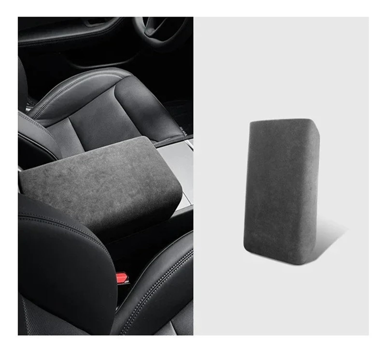 Interieur Mittelkonsole Für T&esla Für Modell 3/3+ Highland 2024 Auto Center Control Armlehne Abdeckung Wildleder Armlehne Panel Abdeckung Shell Dekoration Auto Innenraum Rahmen(Carbon Black) von PRFGSGVBV