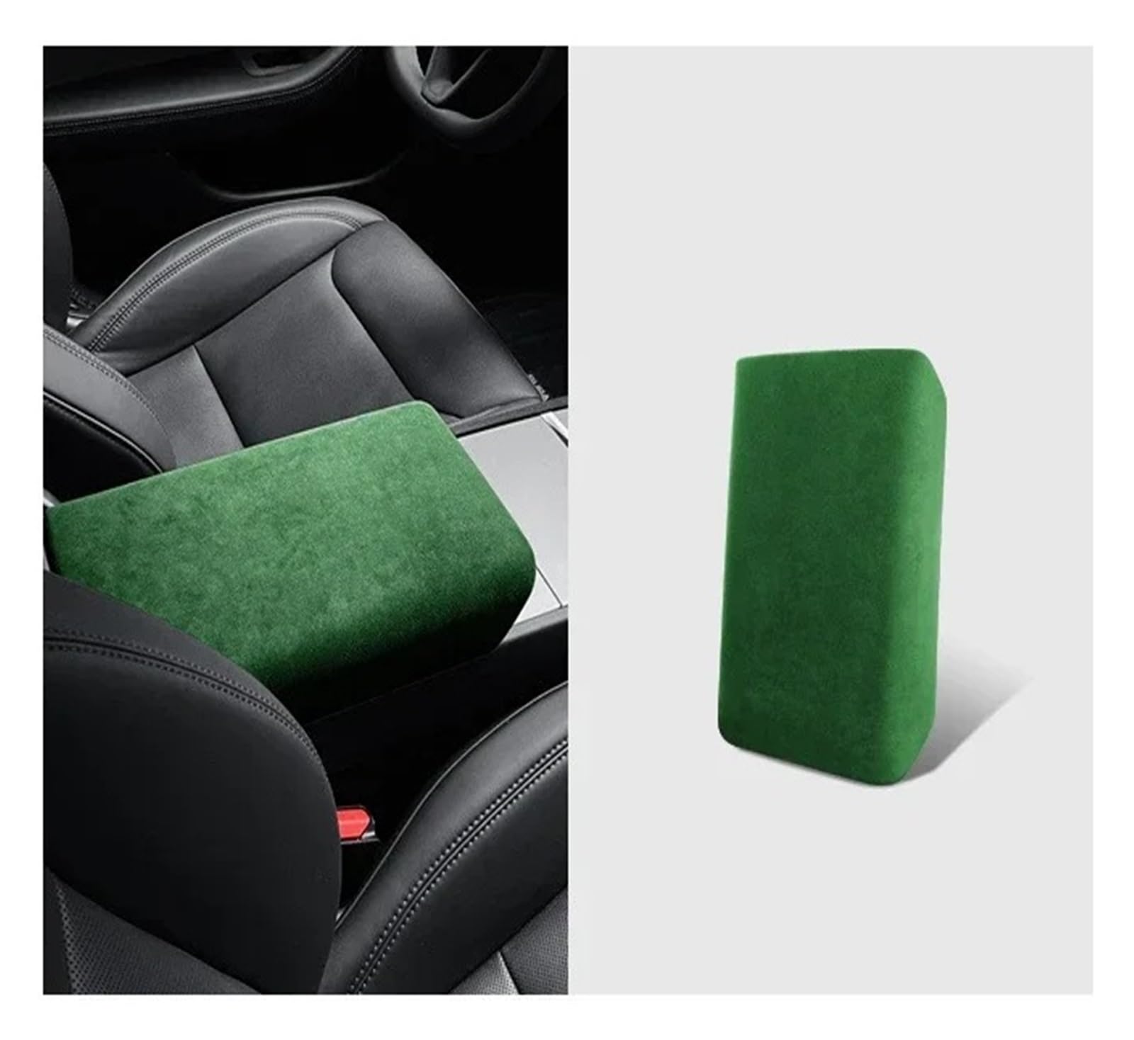 Interieur Mittelkonsole Für T&esla Für Modell 3/3+ Highland 2024 Auto Center Control Armlehne Abdeckung Wildleder Armlehne Panel Abdeckung Shell Dekoration Auto Innenraum Rahmen(Cool Green) von PRFGSGVBV