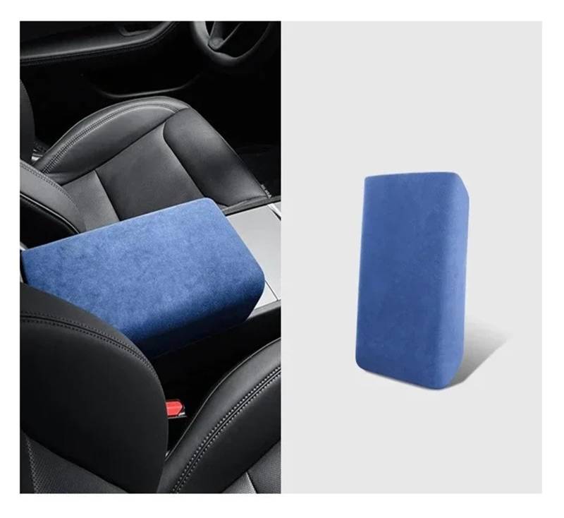 Interieur Mittelkonsole Für T&esla Für Modell 3/3+ Highland 2024 Auto Center Control Armlehne Abdeckung Wildleder Armlehne Panel Abdeckung Shell Dekoration Auto Innenraum Rahmen(Sky blu) von PRFGSGVBV