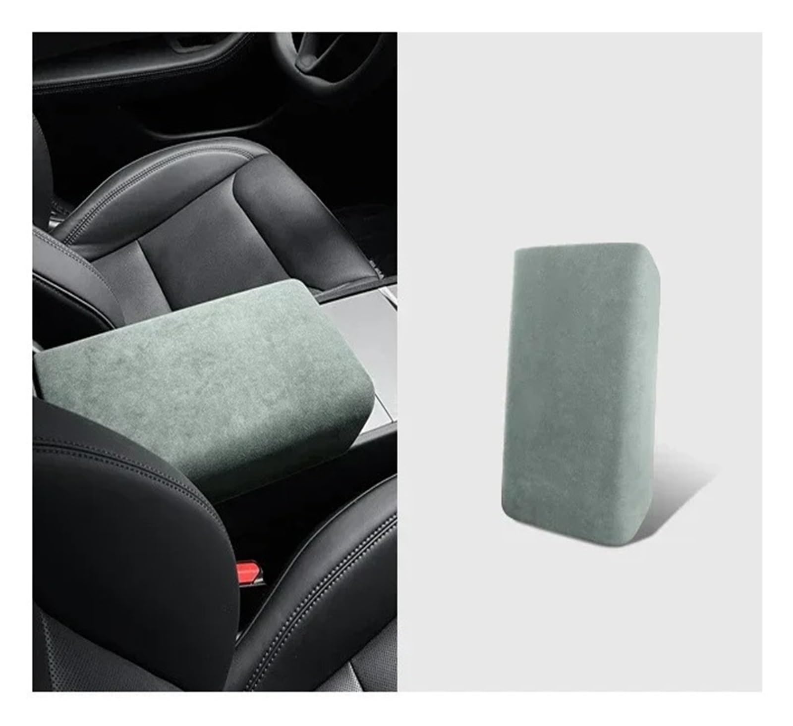 Interieur Mittelkonsole Für T&esla Für Modell 3/3+ Highland 2024 Auto Center Control Armlehne Abdeckung Wildleder Armlehne Panel Abdeckung Shell Dekoration Auto Innenraum Rahmen(Tundra Green) von PRFGSGVBV