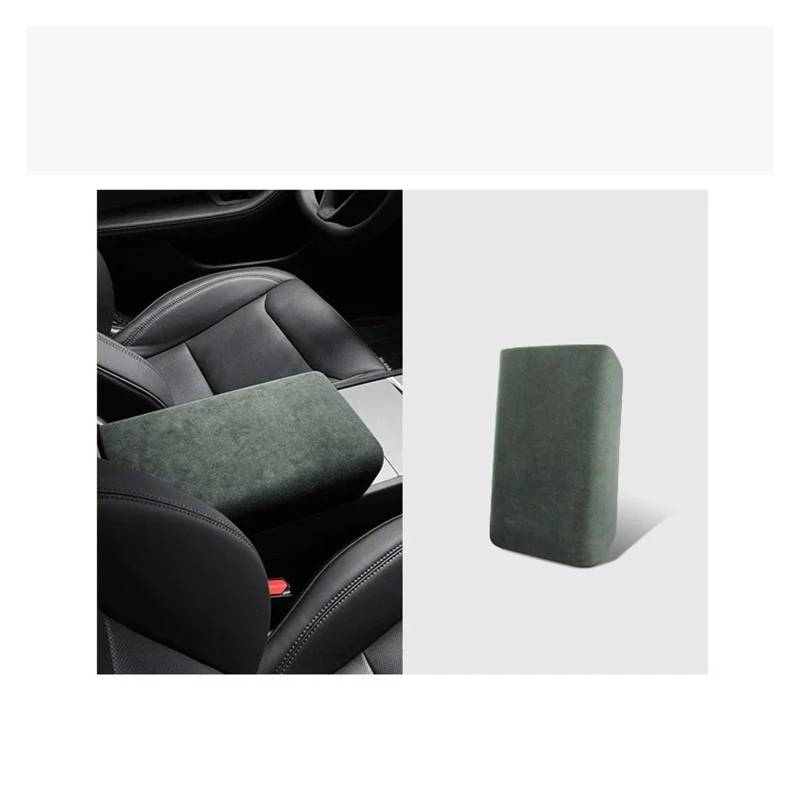 Interieur Mittelkonsole Für T&esla Für Modell 3/3 Highland 2024 Center Control Armlehne Abdeckung Wildleder Auto Armlehne Panel Abdeckung Shell Dekoration Auto Innenraum Rahmen(Dark Green) von PRFGSGVBV