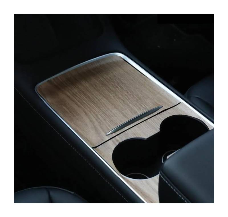 Interieur Mittelkonsole Für T&esla Für Modell Y 3 2021 2022 2023 Auto-Innendekoration Holzmaserung Muster Aufkleber Center Control Wrap Panel Schutzhülle Kit Auto Innenraum Rahmen von PRFGSGVBV