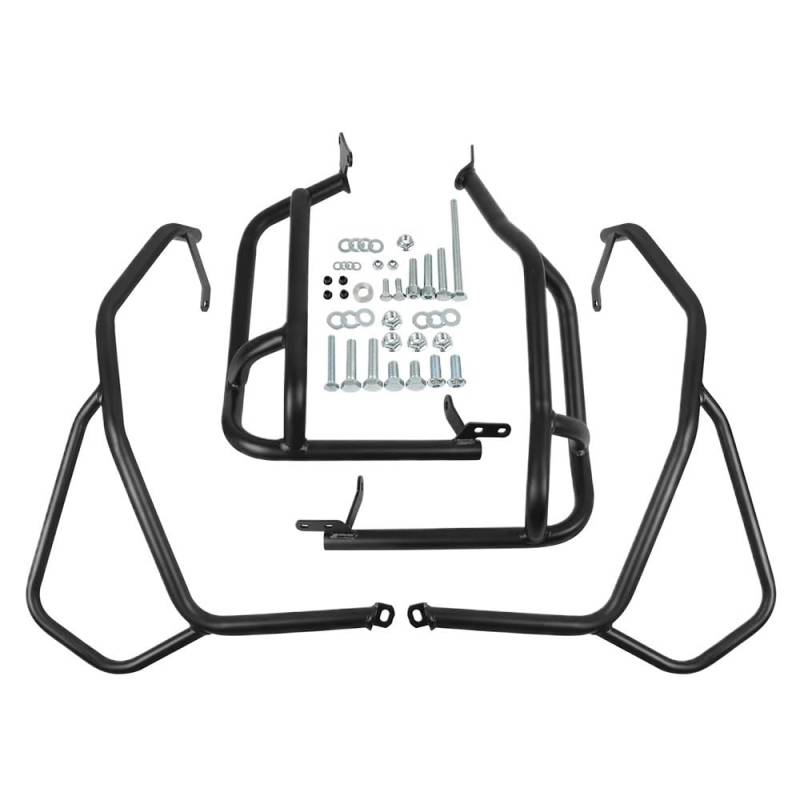 Rahmen Stoßstange Verkleidung Motorrad-Autobahn-Sturzbügel Oberer Und Unterer Motortankschutz Stoßstange Stunt-Käfigschutz Für NT 1100 Für DCT NT1100 2022 2023 2024 Sturzbügel(A Set Black) von PRFGSGVBV