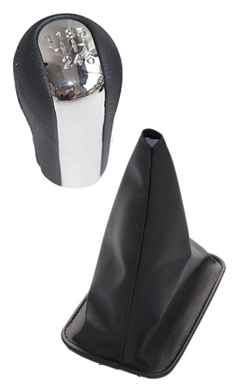 Schaltknauf-Adapter Für T&oyota Für Corolla 1998-2009 5/6 Geschwindigkeit Chrom Leder Schaltknauf Gearstick Gaiter Boot Getriebe Shifter Knauf(6 Speed 1 Pair) von PRGPMSUNAD