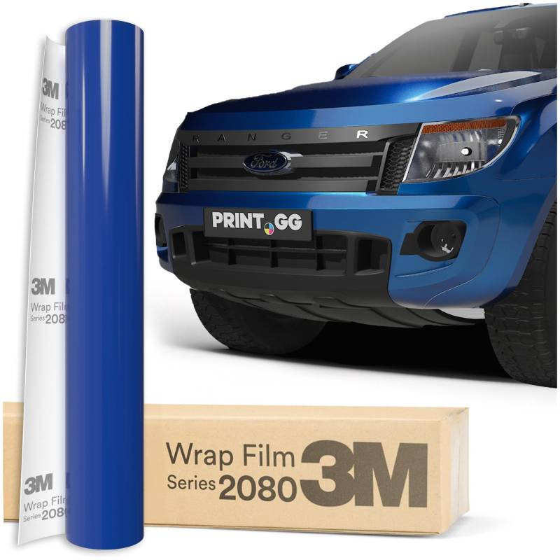 PRINT.GG Autofolie 3M 2080 Glanz Blaues Feuer G337, 152 x 60 cm, Selbstklebende Car Wrapping Folie, Robuste Lackschutzfolie für Auto, Motorrad, Boot, Auto Folie mit hervorragender Haftung von PRINT.GG