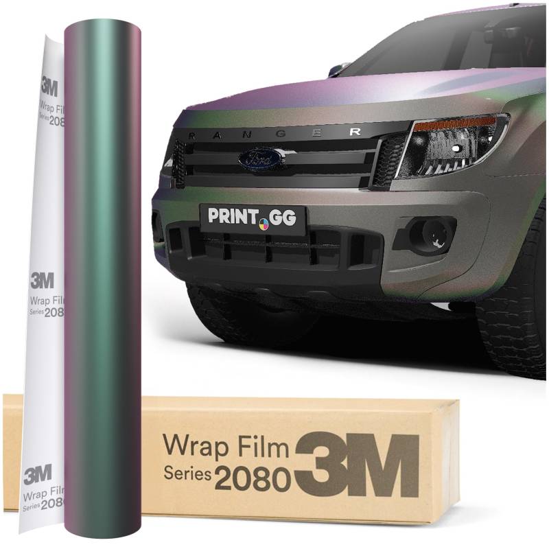 PRINT.GG Autofolie 3M 2080 Satin Flip Psychedelic SP281, 152 x 40 cm, Selbstklebende Car Wrapping Folie, Robuste Lackschutzfolie für Auto, Motorrad, Boot, Auto Folie mit hervorragender Haftung von PRINT.GG