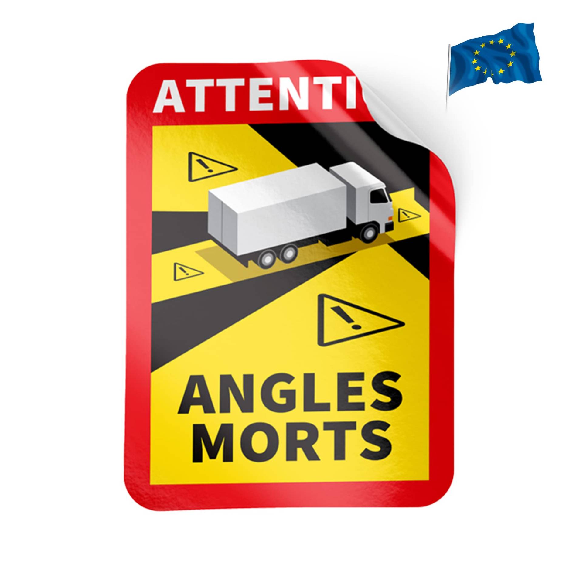 PRINT.GG Toter Winkel Aufkleber Frankreich - Angles Morts Aufkleber Wohnmobil und Bus - Aufkleber Auto 17 x 25 cm - Wohnmobil Aufkleber Warntafel von PRINT.GG