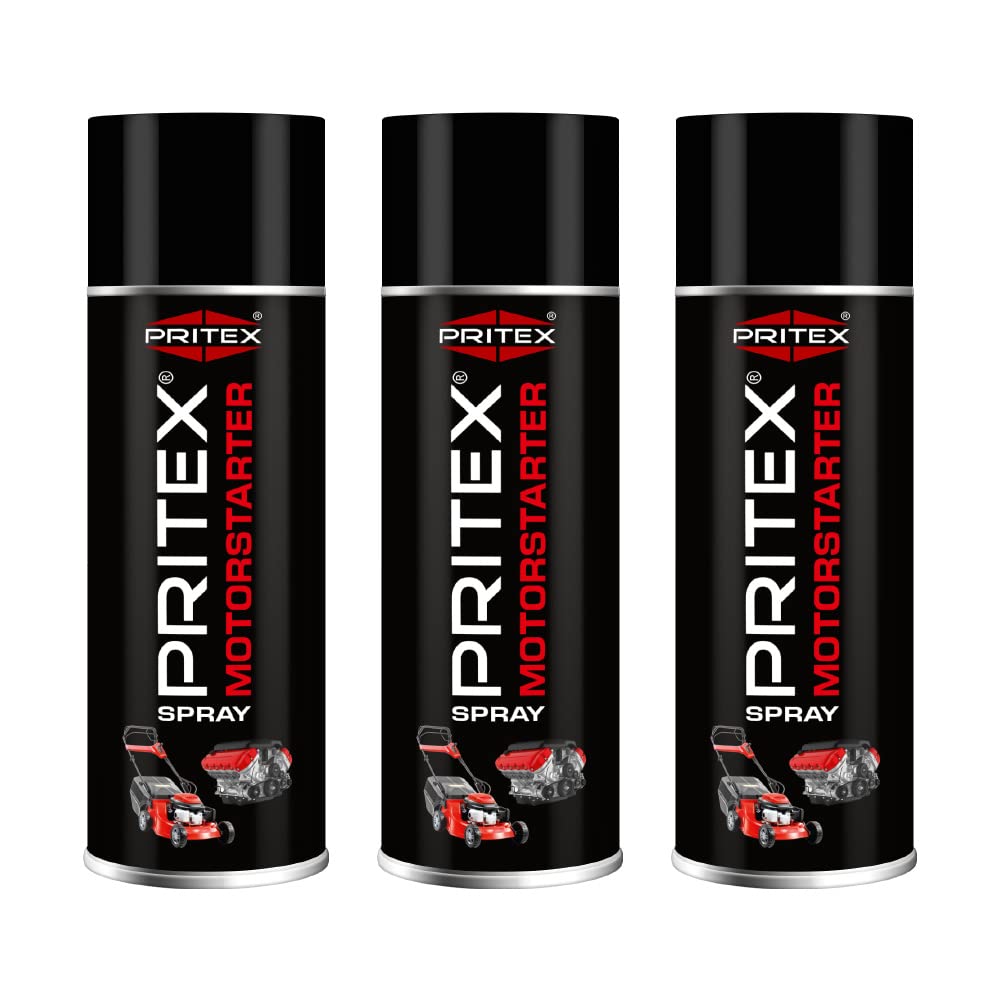 PRITEX – Motorstarter Spray 3X 400 ml – Starthilfespray für Benzin- & Dieselmotoren – schont Anlasser, Motor & Batterie – niedrige Zündtemperatur & hohe Zündenergie – für Auto, LKW & Landmaschinen von PRITEX