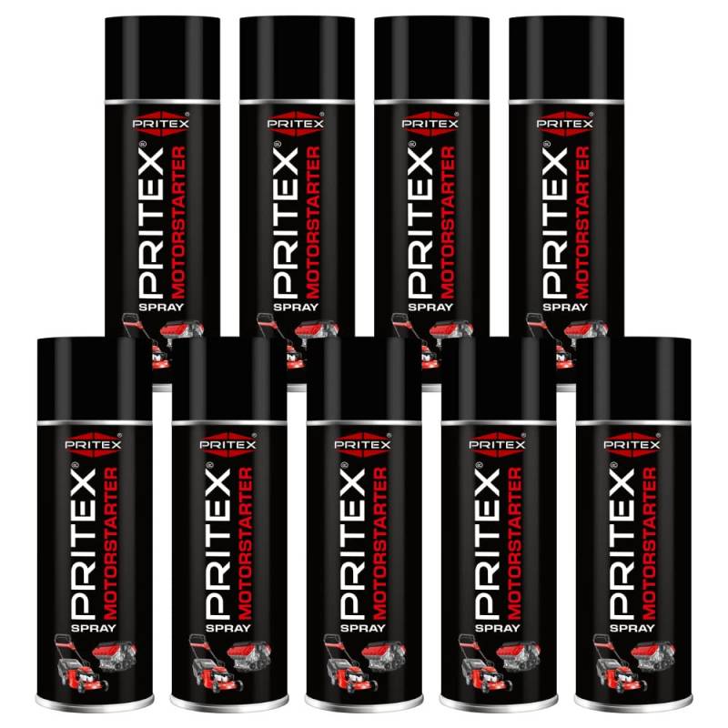 PRITEX – Motorstarter Spray 9X 400 ml – Starthilfespray für Benzin- & Dieselmotoren – schont Anlasser, Motor & Batterie – niedrige Zündtemperatur & hohe Zündenergie – für Auto, LKW & Landmaschinen von PRITEX