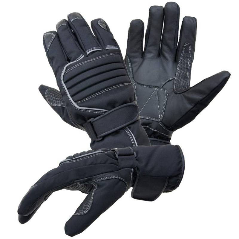 PROANTI Motorradhandschuhe Regen Winter | wasserdicht mit Membrane | gefüttert für mehr Komfort | Handfläche aus weichem Rindsleder | Soft-Protektor für Knöchelschutz | reflektierender Streifen | XL von PROANTI