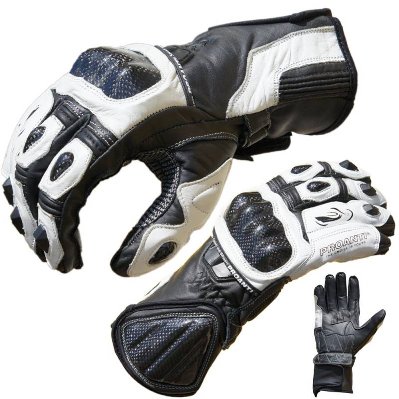 PROANTI Motorradhandschuhe Pro Racing Motorrad Leder Handschuhe Größe XL von PROANTI