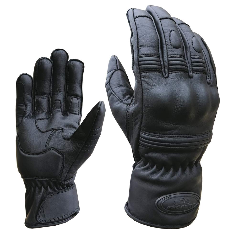 PROANTI Motorradhandschuhe Leder kurz Motorrad Chopper Handschuhe (S) von PROANTI