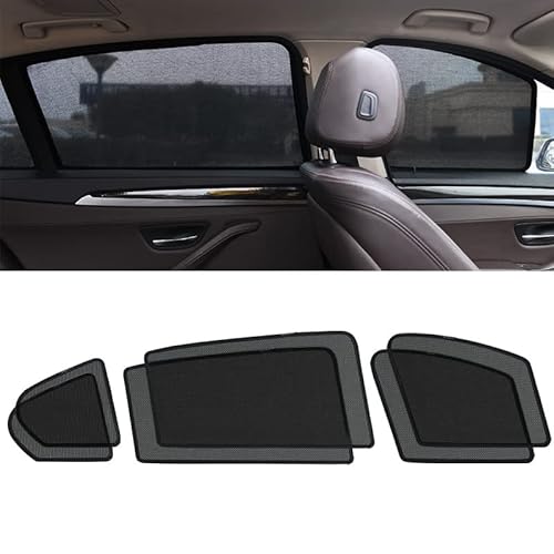 Auto Seitenfenster Sonnenschutz für BMW 5 Series E39 E60 E61 F10 F11, Magnetischer Front Heck Seitenscheibe Visier Faltbare Sonnenblende Zubehör,6 Sides von PROEI