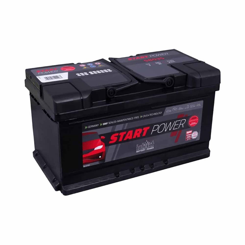 intAct Start-Power 58035GUG Starterbatterie 12V 80Ah, 740A (EN) Kaltstartstrom, zuverlässige und wartungsarme Batterie mit erhöhtem Auslaufschutz von Intact