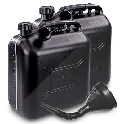 Proplus 2x Benzinkanister 20L Kunststoff schwarz UN-geprüft + Tri von PROPLUS