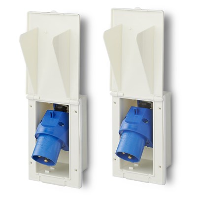 Proplus 2x CEE-Einspeisestecker Einbau rechteckig weis von PROPLUS