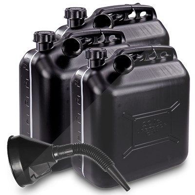 Proplus 3x Benzinkanister 20L Kunststoff schwarz UN-geprüft + Tri von PROPLUS