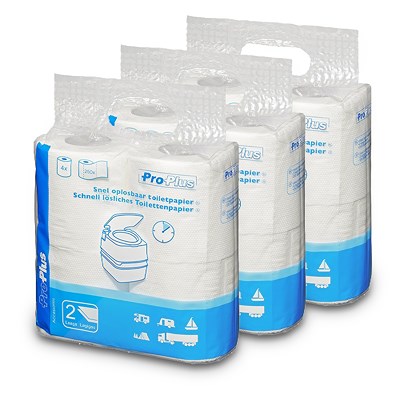 Proplus 3x Toilettenpapier Set- schnell löslich (12 Rollen) von PROPLUS