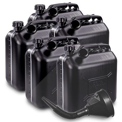 Proplus 5x Benzinkanister 20L Kunststoff schwarz UN-geprüft + Tri von PROPLUS