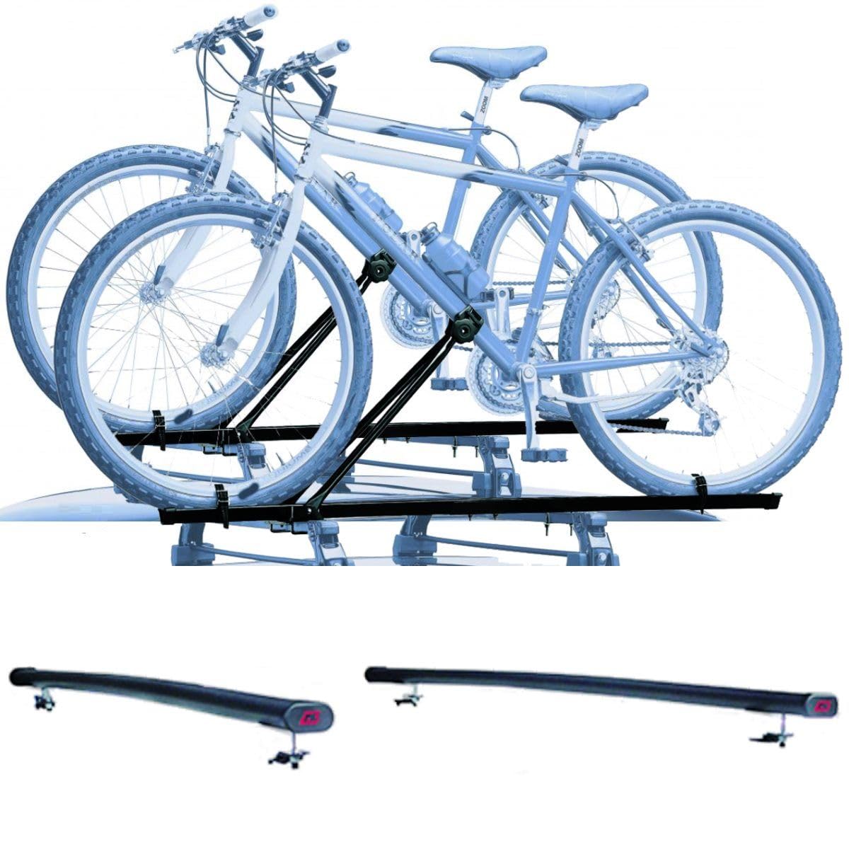 Set mit 2 Fahrradträgern + Dachträger für Mercedes Vaneo ab 2005 aus Stahl, vielseitig einsetzbar, Dachträger 122 cm + Montagesatz für einfache Montage von PROPOSTEONLINE