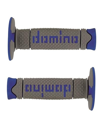 Griffe aus Gummi Domino für Motorradlenker Motocross, Offroad, Pitbike, Enduro, Trial, MX, Freeride (Blau Grau) von PRORACER