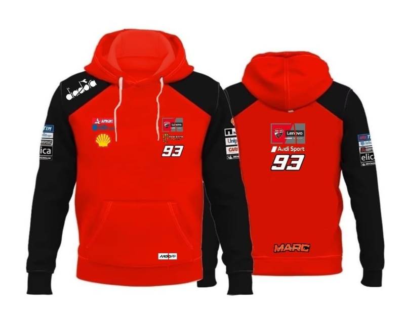 PRORACER Kapuzenpullover dünner Herren Replica für 93 MotóGP Ducatí (L) von PRORACER