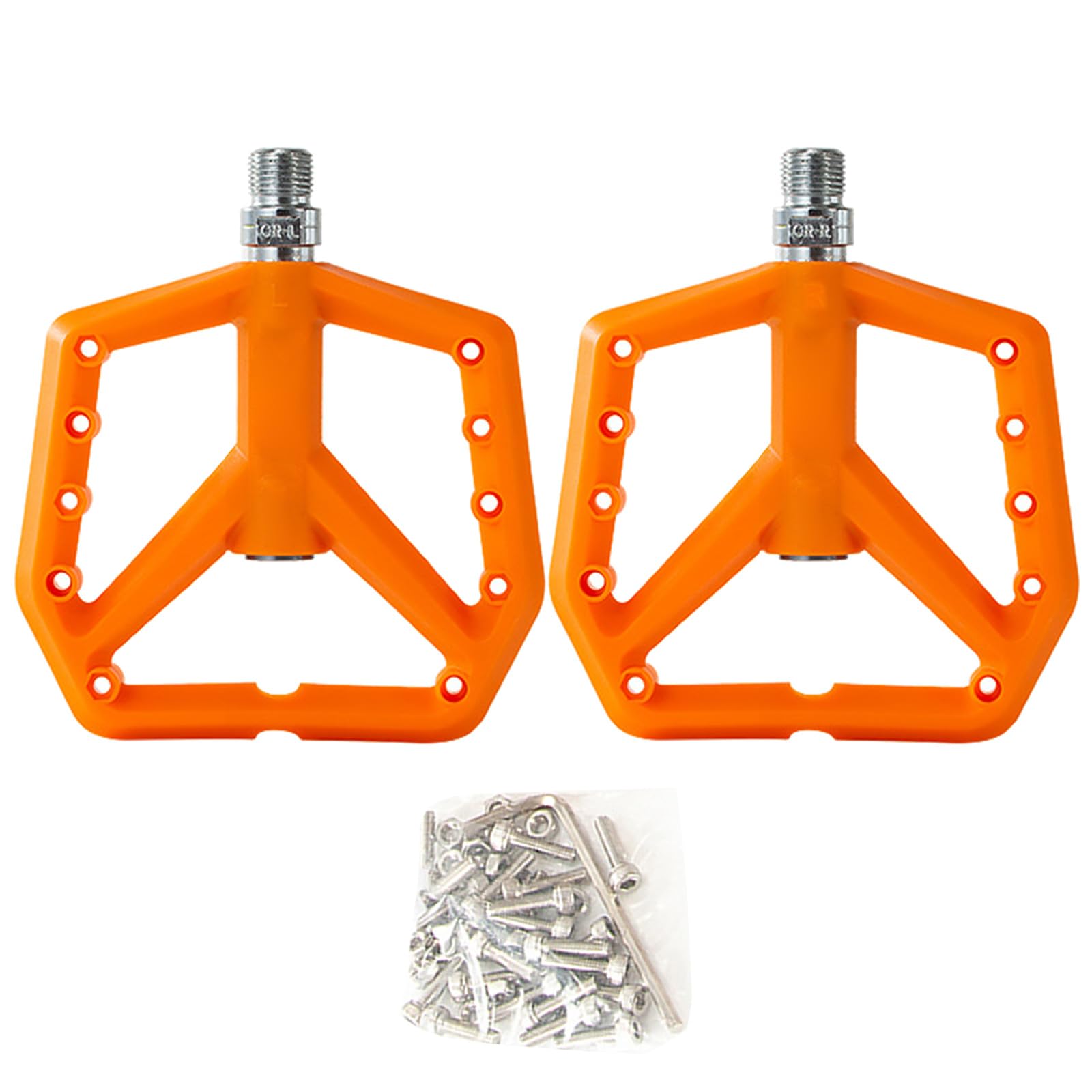 Fahrrad-Flachpedale, leichte Fahrräder, Plattformpedale, abgedichtete Lager, rutschfeste Fahrradpedale for Mountainbike-Rennräder(Orange) von PRPRP