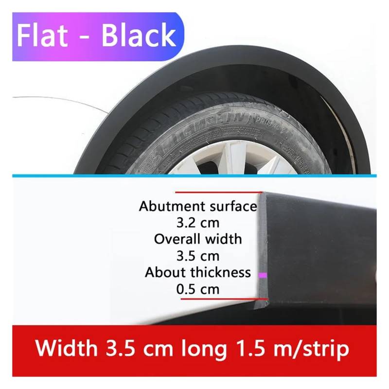 ZHGUIMING 1,5 m PVC-Auto-Dichtungsstreifen, Kotflügelverbreiterungen, Bögen, Flügelexpander, Auto-Kotflügel, Radaugenbrauen, Antikollisions-Schlammschutzstreifen(3.5cm black) von PSDFJAD