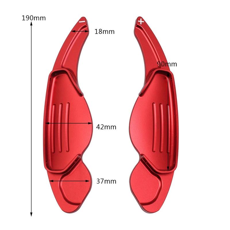 ZHGUIMING 2X Auto Paddle Shift Lenkrad Shifter Verlängern for Land Range Rover Evoque Discovery Sport XF XE XJ F-PACE F-TYPE X760(rot) von PSDFJAD