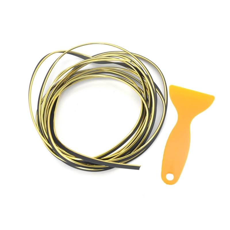 ZHGUIMING 5M Auto Styling Auto Innen Dekoration Streifen Abnehmbare Lücke Auto Dichtung Armaturenbrett Tür Rand Form Trim Linie Streifen Universal(Gold) von PSDFJAD