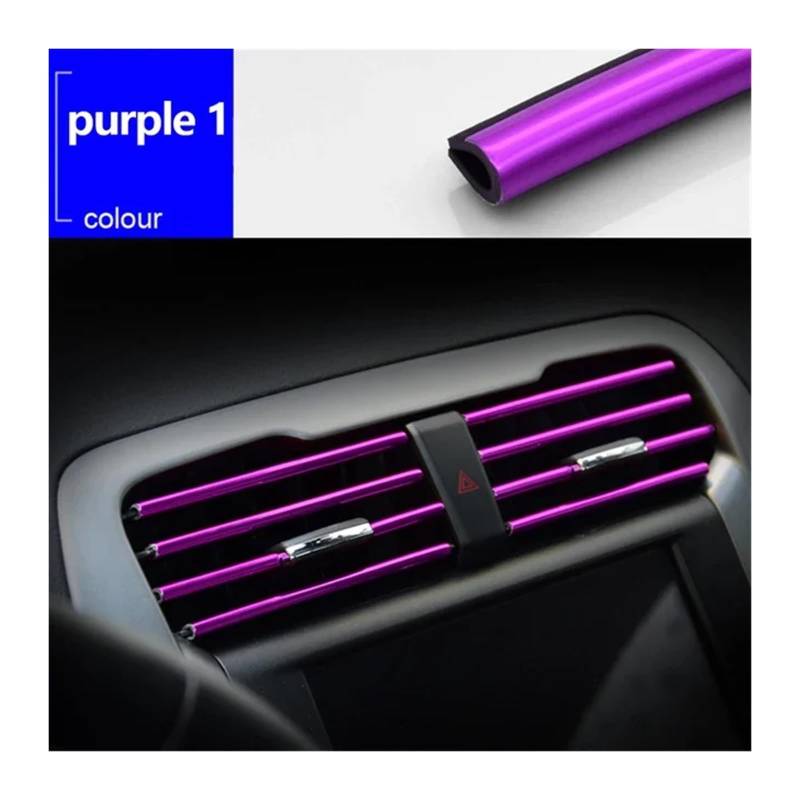 ZHGUIMING Auto Zierleiste Lüftungsgitter Dekoleiste U-Form Utlet Auto Klimaanlage Zierleisten Füller Einsatzleiste for Auto Innenraum Set(10pcs Purple) von PSDFJAD