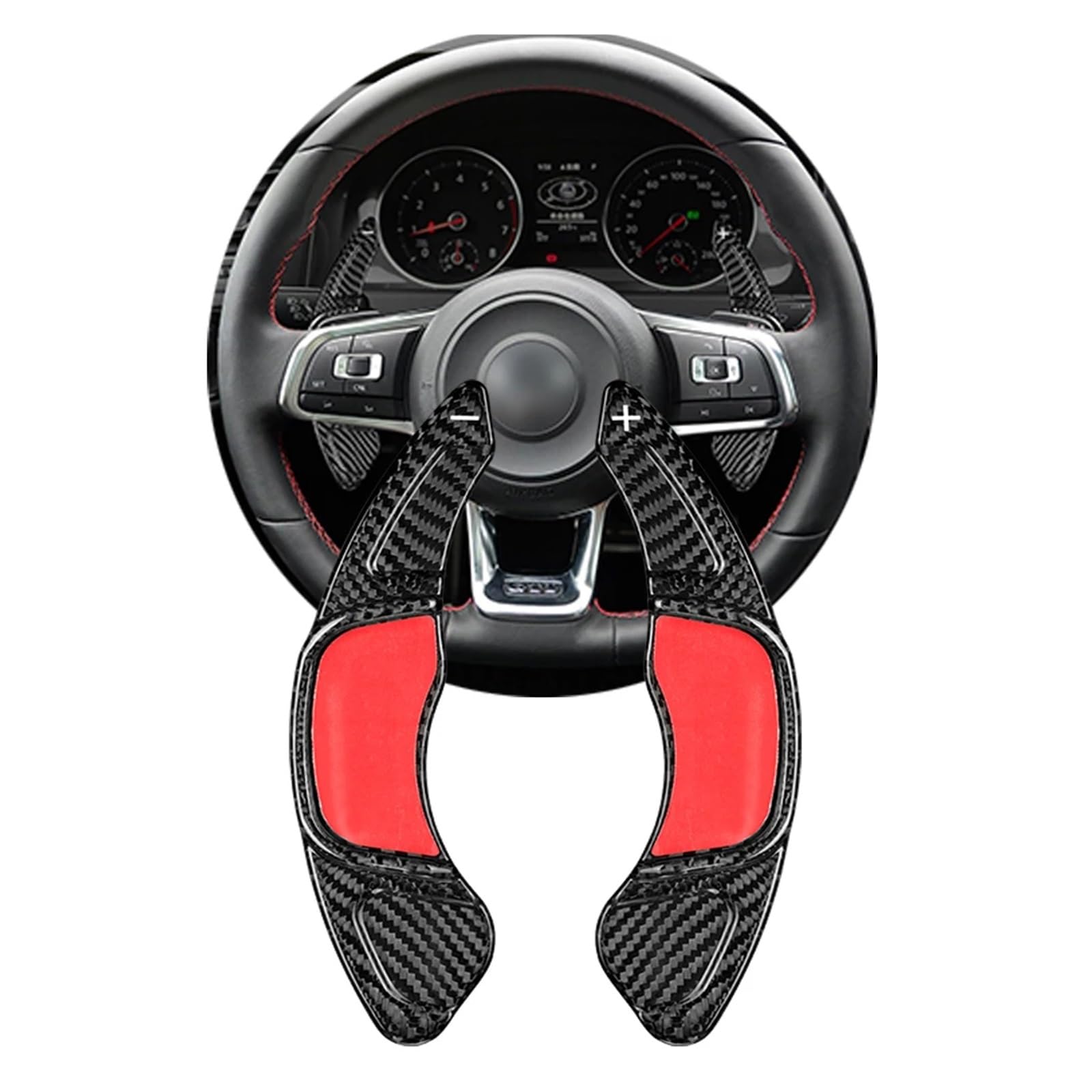 ZHGUIMING Echtes Carbon Fiber Lenkrad Schaltwippe for 7 MK7 S-cirocco P-olo VW Paddle Extended Shifter Trim Abdeckung(BLACK) von PSDFJAD