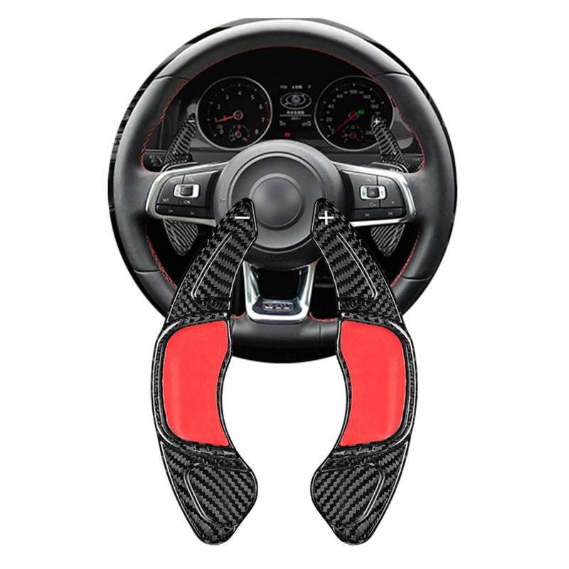 ZHGUIMING Echtes Carbon Fiber Lenkrad Schaltwippe for 7 MK7 S-cirocco P-olo VW Paddle Extended Shifter Trim Abdeckung(BLACK) von PSDFJAD