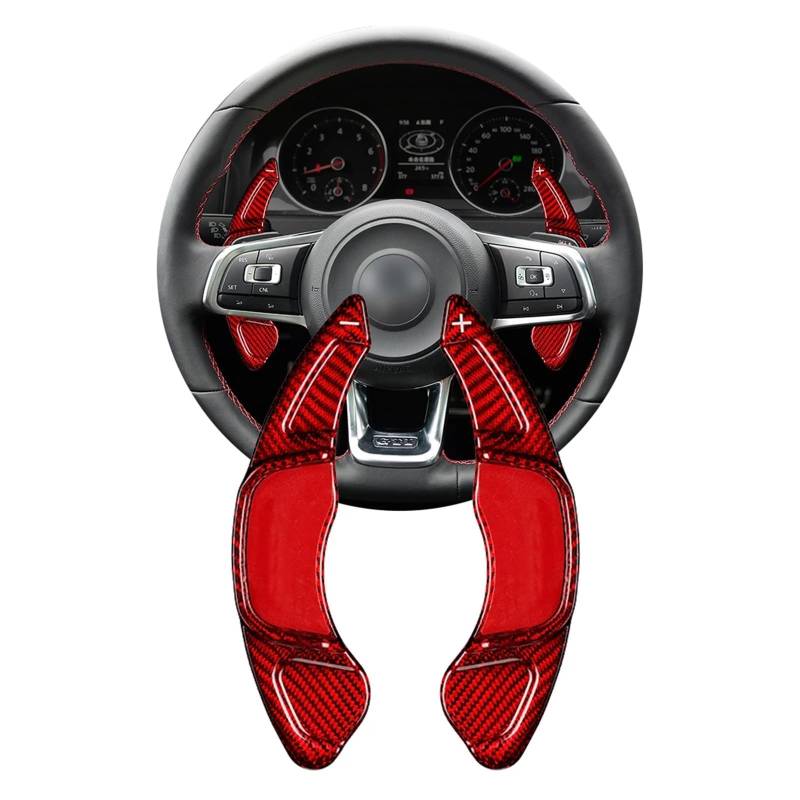 ZHGUIMING Echtes Carbon Fiber Lenkrad Schaltwippe for 7 MK7 S-cirocco P-olo VW Paddle Extended Shifter Trim Abdeckung(rot) von PSDFJAD