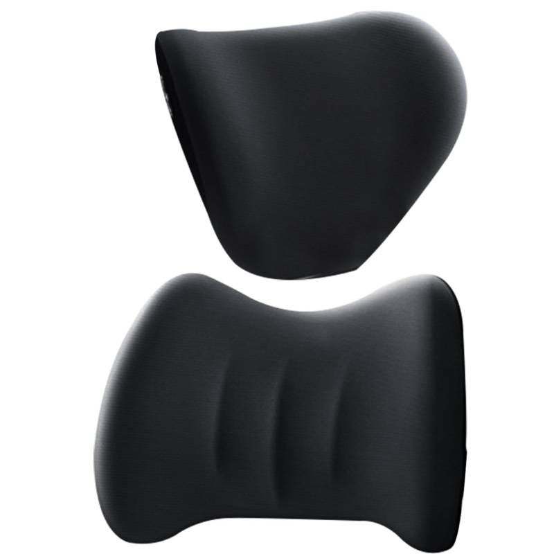 Auto Lendenwirbelsäule ＆ Kopfstütze Kissen 2pcs langsamer Rebound 3D -Autohalskissen zum Fahren atmungsaktivem verstellbares Auto -Rückenstütze für die gesamte Saison, Lumbal Support Pillow von PSFDEWT