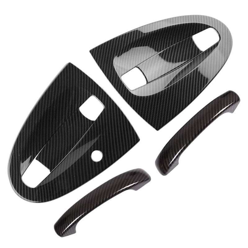 PSRRGZTM Außentürgriff Abdeckung Kompatibel Mit Smart Für Fortwo 451 2009 2010 2011 2012 2013 2014 2015, 1 Satz Auto-Außentürgriffabdeckung, Verkleidung Im Carbonfaser-Stil, ABS von PSRRGZTM