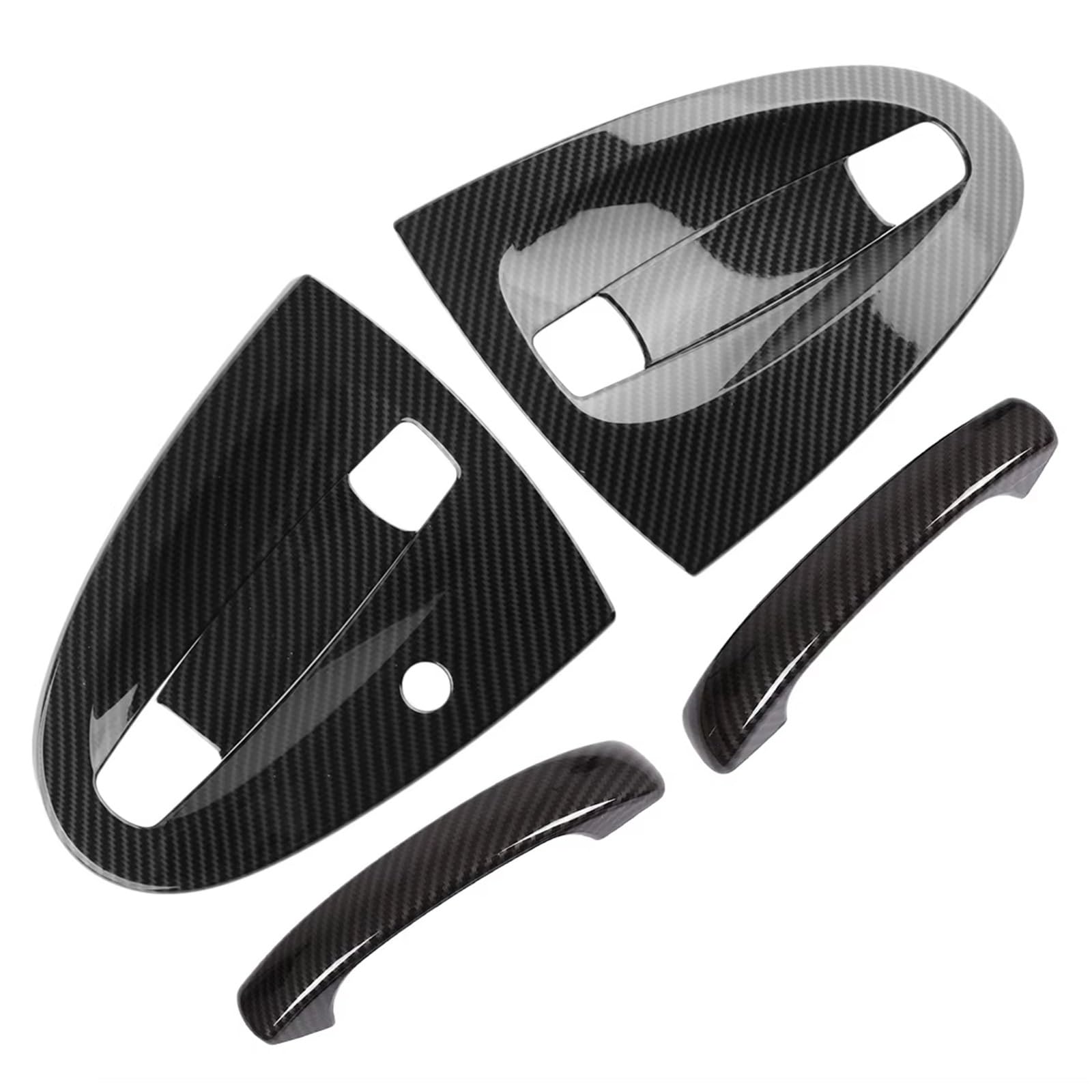 PSRRGZTM Außentürgriff Abdeckung Kompatibel Mit Smart Für Fortwo 451 2009 2010 2011 2012 2013 2014 2015, 1 Satz Kohlefaserstruktur, Auto-Außentürgriffabdeckungsverkleidung von PSRRGZTM