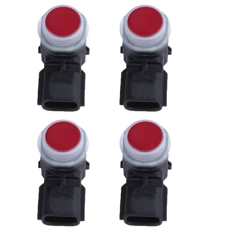 PSRRGZTM Einparkhilfen Kompatibel Mit Nissan Für Kicks Auto PDC Einparkhilfe Sensor 28438-5RA1A 284385RA1A(4PCS Red) von PSRRGZTM