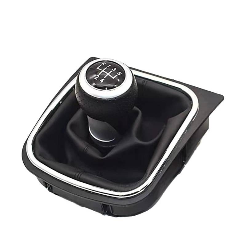 PSRRGZTM Schaltknäufe Kompatibel Mit VW Für Golf 6 Für Jetta MK6 2010 2011 2012 2013 2014 Auto 5/6 Gang Schaltknauf Hebel Gaitor Shifter Kofferraumabdeckung Fall(Black lins 5 Speed) von PSRRGZTM