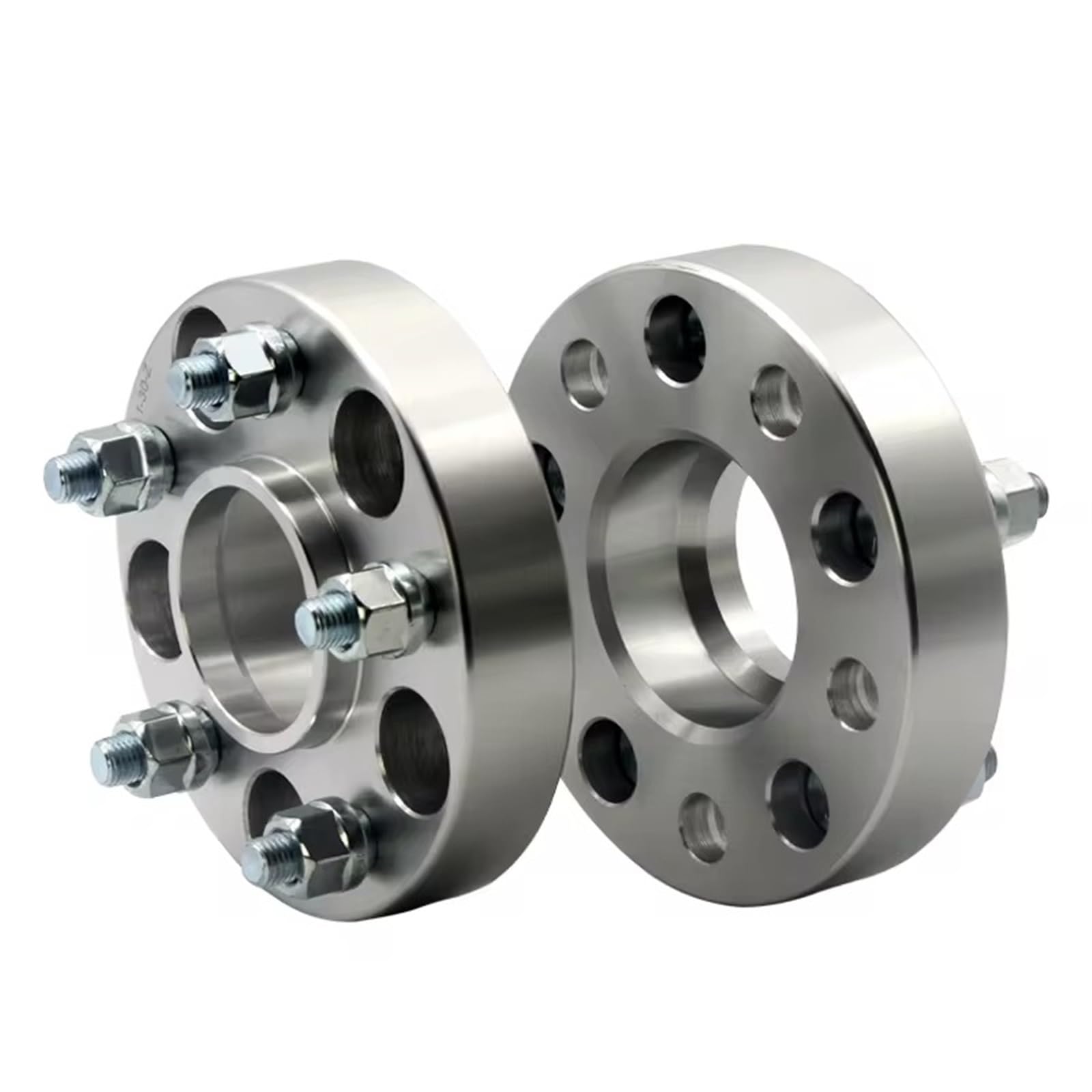 PSRRGZTM Spurverbreiterungen Kompatibel Mit Mazda 3 Für EVO Für GX-5 GX-7 GX-9, 2 Stück, 15/20/25/30/35/40/45/50 Mm PCD 5 X 114,3 CB 67,1 Mm Spurverbreiterung, Adapter Für 5 Ösen.(2PCS 30mm Silver) von PSRRGZTM