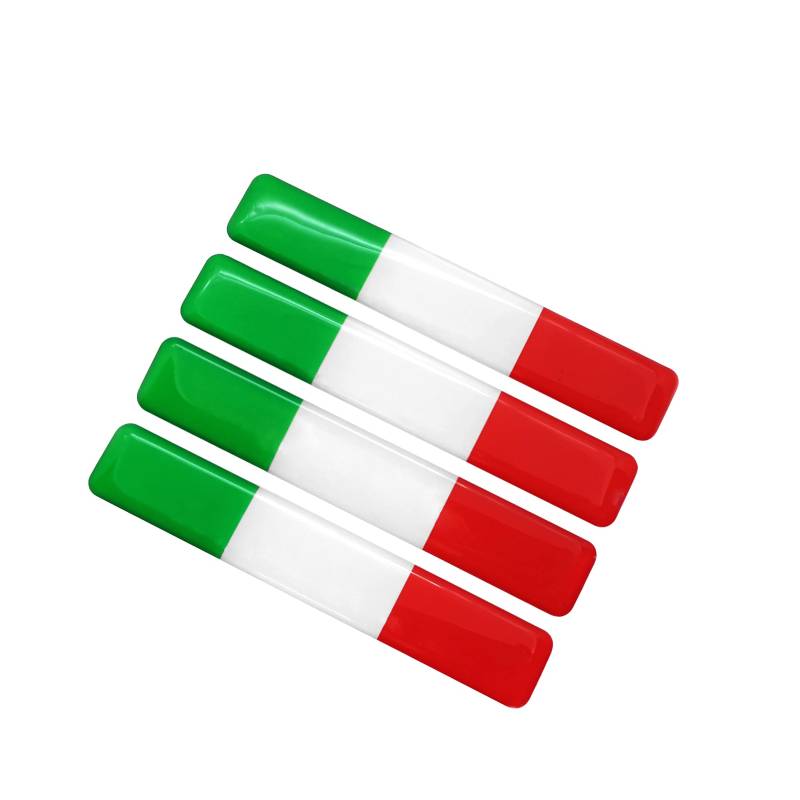 PTDecals 4 PCS 90x15mm Soft Flexible Epoxy Italien Italienische Flagge Emblem Aufkleber Aufkleber für Fahrzeug Auto Auto Motorrad Helm Home Decoration von PTDecals