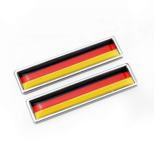 PTDecals 1 para Metall Auto Aufkleber Zeichen 3D Deutsche Flagge Emblem National DE Tricolor Flagge Abzeichen Grafik Aufkleber für Universal Auto Motorrad Tür Fenster Stamm, 58mm * 14mm Größe von PTDecals